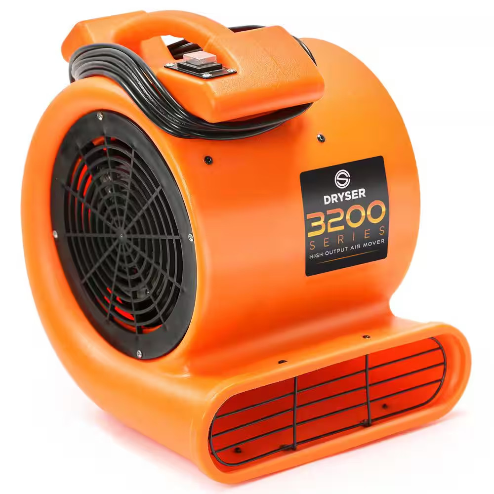 1/2 HP 9.5 In. 2 Speed Blower Fan Air Mover in Orange
