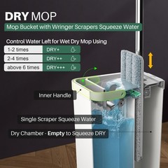 JOYMOOP Mop and Bucket Set for Home Commercial 50 inch, White Standard243