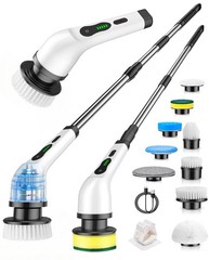 LIchffy Electric Spin Scrubber, 9 Brush Heads, 2-Speed 9heads, White-ra1