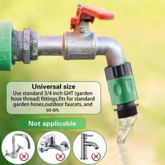 16 Pieces Garden Hose Quick Connect Fittings 3/4 Inch Plastic 16 PS, Green
