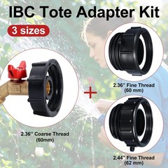 275-330 Gallon IBC Tote Adapter For 2.44-inch, 2inch fine, 2 inch corase, Red