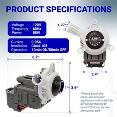 BlueStars W10276397 Washer Drain Pump for Whirlpool Kenmore Maytag Blue