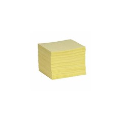 Spilltech Sorbent Pad, 18 gal, 10 in x 14 in, Harsh Chemicals, Yellow,