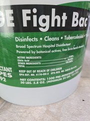 Betco Big Bucket GE Fight Bac Wipes 1500pc Fresh Scent 7″ x 11″ Towelettes