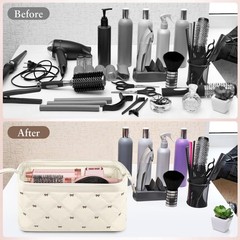 Hair Tools Travel Bag, Large Quilted Dryer Storage Case for White
