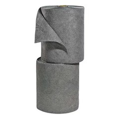 Spilltech Grsb150m Sorbent Roll, 46 Gal, 15 In X 150 Ft, Universal, Gray, 2 Pk