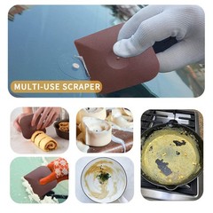 Cast Iron Cleaner Scrubber with Pan Scraper, Patented Chain Mail Black