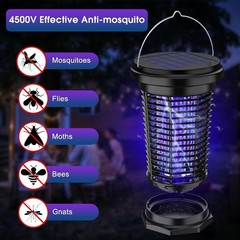 Portable Solar Mosquito Lamp, Fly and Mosquito Trap, Dual Solar Panels, 3 charge