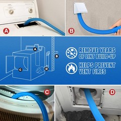 Sealegend Dryer Vent Cleaner Kit Vacuum Hose Attachment 31.5 Inch, Blue