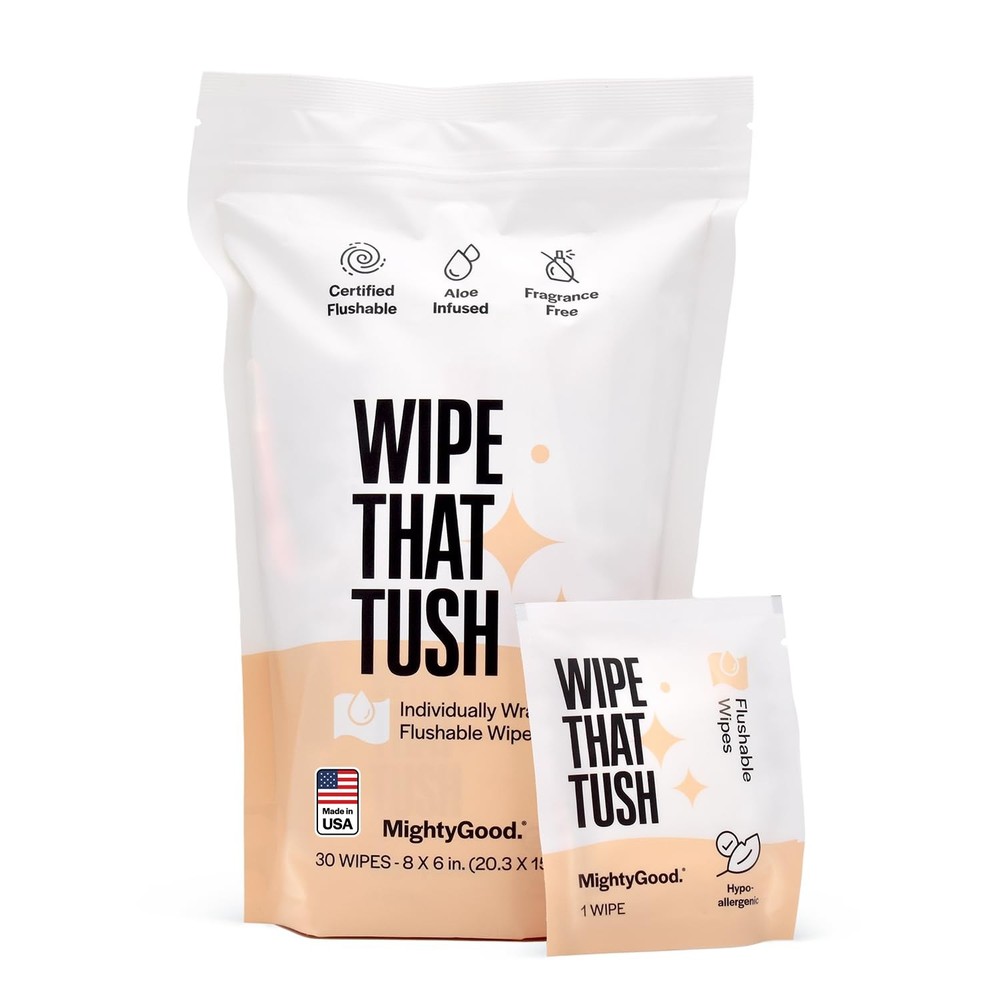 Wipe That Tush On-The-Go Flushable Wipes – 1 30 Count (Pack of 1), White