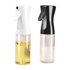 200mL Oil Spray Bottle Set, Trigger Anti-Drip Nozzle, Black/White/Clear