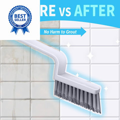 Lumkew Grout Cleaner Brush V Shape, Stiff Cleaning Brushes for White