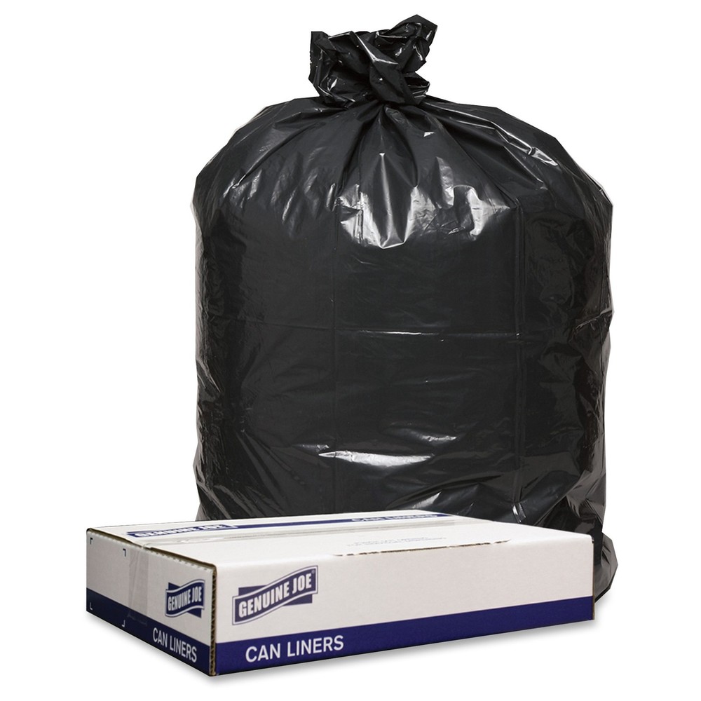 Genuine Joe GJO98210 1.2mil Black Trash Can Liners 43x47in 1000/carton