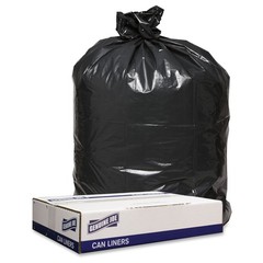 Genuine Joe GJO98210 1.2mil Black Trash Can Liners 43x47in 1000/carton