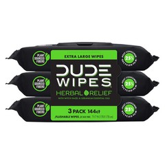 Flushable Wipes, XL Wet Wipes for at Home Use, Herbal Relief, 144 Count