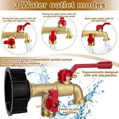 IBC Tote Hose Adapter Dual Outlet 46.47 cubic inches, valve
