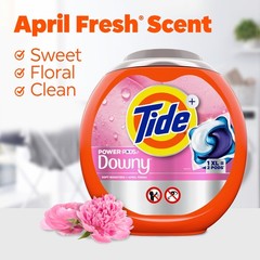 Tide Power PODs + Downy Laundry Detergent Pods, 45 45 Count (Pack of 1)