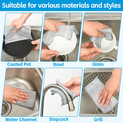 WYDZKJ 12Pack Multipurpose Wire Dishwashing 7.87 x 7.87Inch – 12PACK, Silver