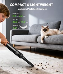 Car Vacuum Portable Cordless Handheld Cleaner 4-in-1 Mini Black