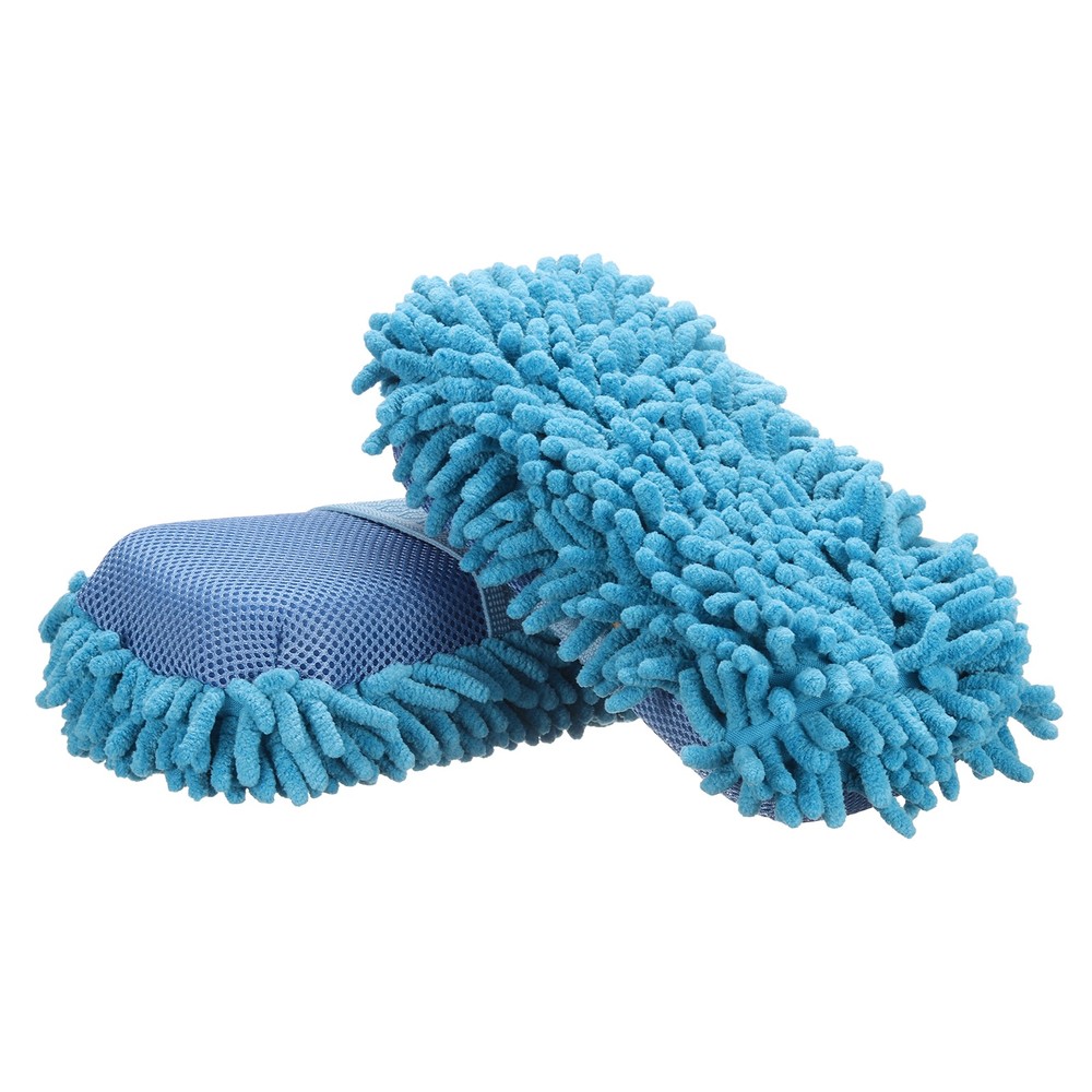 2pcs Microfiber Car Wash Sponge 8.7″x4.7″ Non-Scratch Foam Applicator Sky Blue