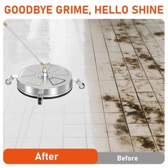 ZMRTDWO 18″ Pressure Washer Surface Cleaner with 4 Wheels, 4000 PSI Silver