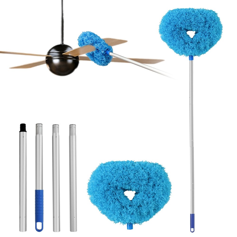Ceiling Fan Cleaner Duster Reusable Microfiber Blade Blue