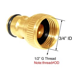 Joywayus 4Pcs G 1/2″ Female Brass Water Hose Pipe Female-4PCS, Gold