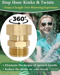 Garden Hose Swivel Adapter Fitting,Pressure Washer Gun Swivel Connector Joint…