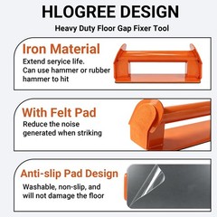 Floor Gap Fixer Tool Kit with Rubber Mallet for Laminate,Vinyl Plank, Orange
