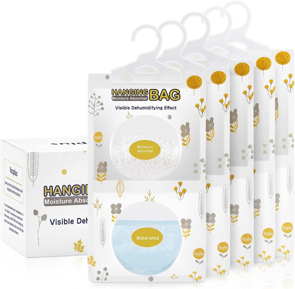 Vacplus Moisture Absorbers Packets, Fragrance Free 5 Pack, 5 pack, White
