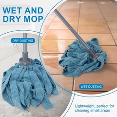 KeFanta Mops for Floor Cleaning,One Mop Handle with 2 Blue Microfiber Cloth M…
