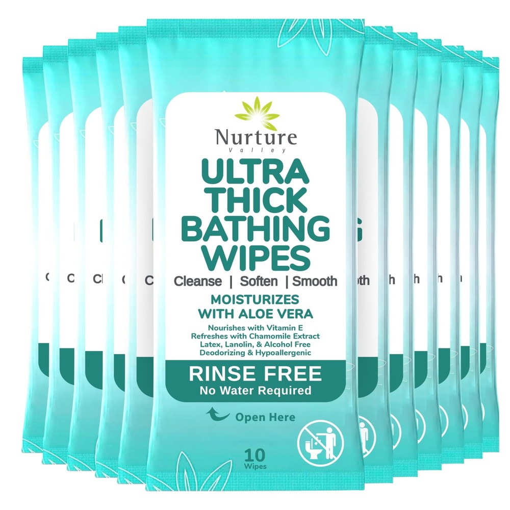 Nurture XL Ultra Thick Body Wipes for Adults 120 Count (Pack of 1), White