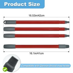 Mop Handle for Ocedar, O Cedar, Spin 4Section Iron, Red Iron