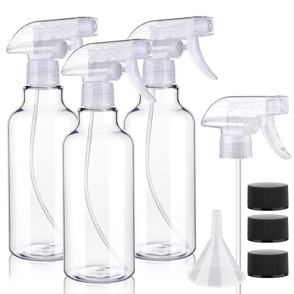 Hethyo 3 Pack Plastic Spray Bottles Empty Bottle 10oz/300ml Heavy clear