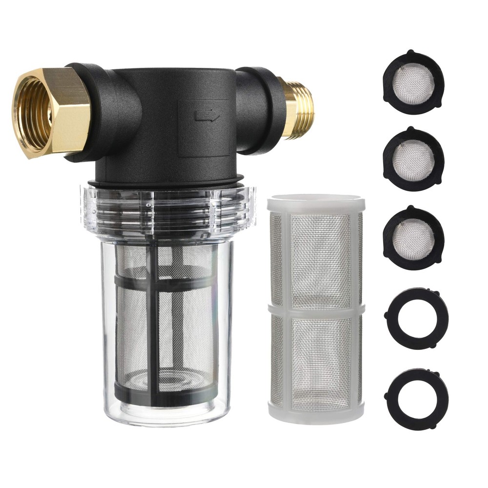 M MINGLE Garden Hose Filter for Pressure Washer inlet Water, 1 pcs, Black
