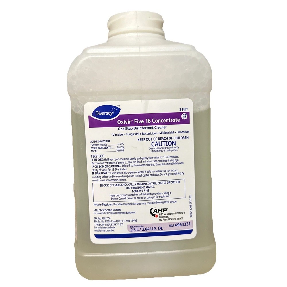 DIVERSEY OXIVIR FIVE 16 Concentrate One Step Disinfectant Cleaner 2.5L EXP 2027