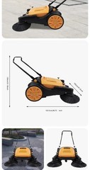 26″ Handpush Sweeper Industrial Walk-behind Floor Board Sweeping Cleaning Tool