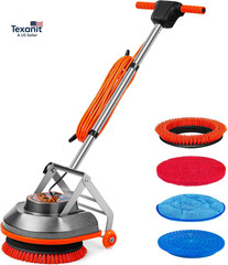 15″ Floor Buffer Machine, Commercial Floor Scrubber Machine with Brushes and Pad