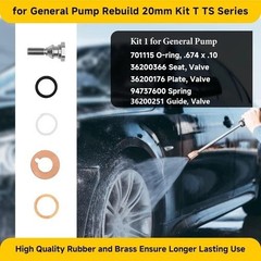 For General Pump Rebuild Kit Compatible with General Pump T/TS Series T1011 TS10