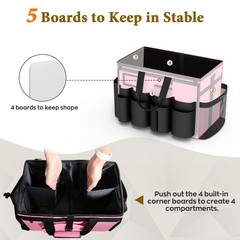 Cleaning Caddy with Wheels – Rolling Cleaning Caddy Bag with Detachable Troll…