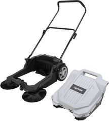 Walk-Behind Outdoor Hand Push Floor Sweeper – 5.25 Gallon Capacity – 25.5″
