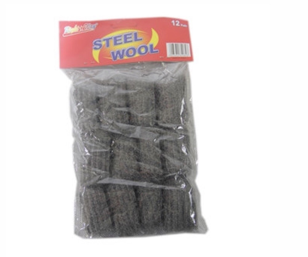 Steel Wool Hand Pads – Medium Coarse – Lana de Acero. Estropajo Metálico 12pc