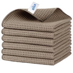 MR.SIGA Waffle Pattern Cleaning Cloths, 12.6 x inch, Sandy Brown