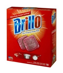 Brillo Steel Wool Soap Pads, Long Lasting, 18 Count (Pack of 2), Pink