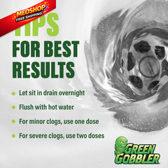 Green Gobbler Drain Clog Dissolver | Powerful Liquid Opener & 2 Pack