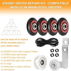 [Newest] 4392067 Dryer Repair Kit and W10837240 Idler Pulley for…
