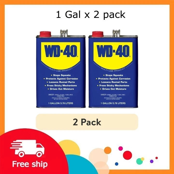2 pack WD-40 Multi-Use Product Lubricant Bulk, 1 gallon