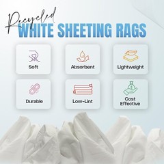 White Sheeting 100% Cotton Cleaning Rags – 25 lbs. Box – Multi Purpose Cleaning