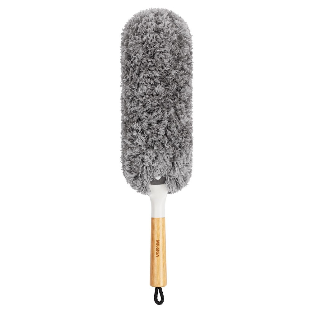 Mr.Siga Lint Microfiber Duster Washable And Reusable Duster Bamboo Handle And