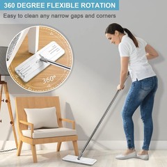 BOSHENG Mop and Bucket with White Set 3 Pads,